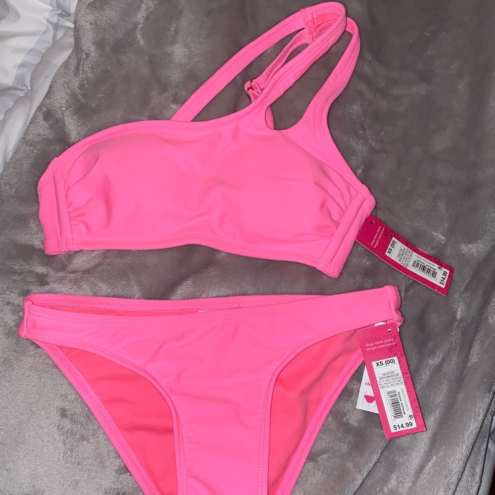 XHILARATION ONE SHOULDER SWIM SUIT